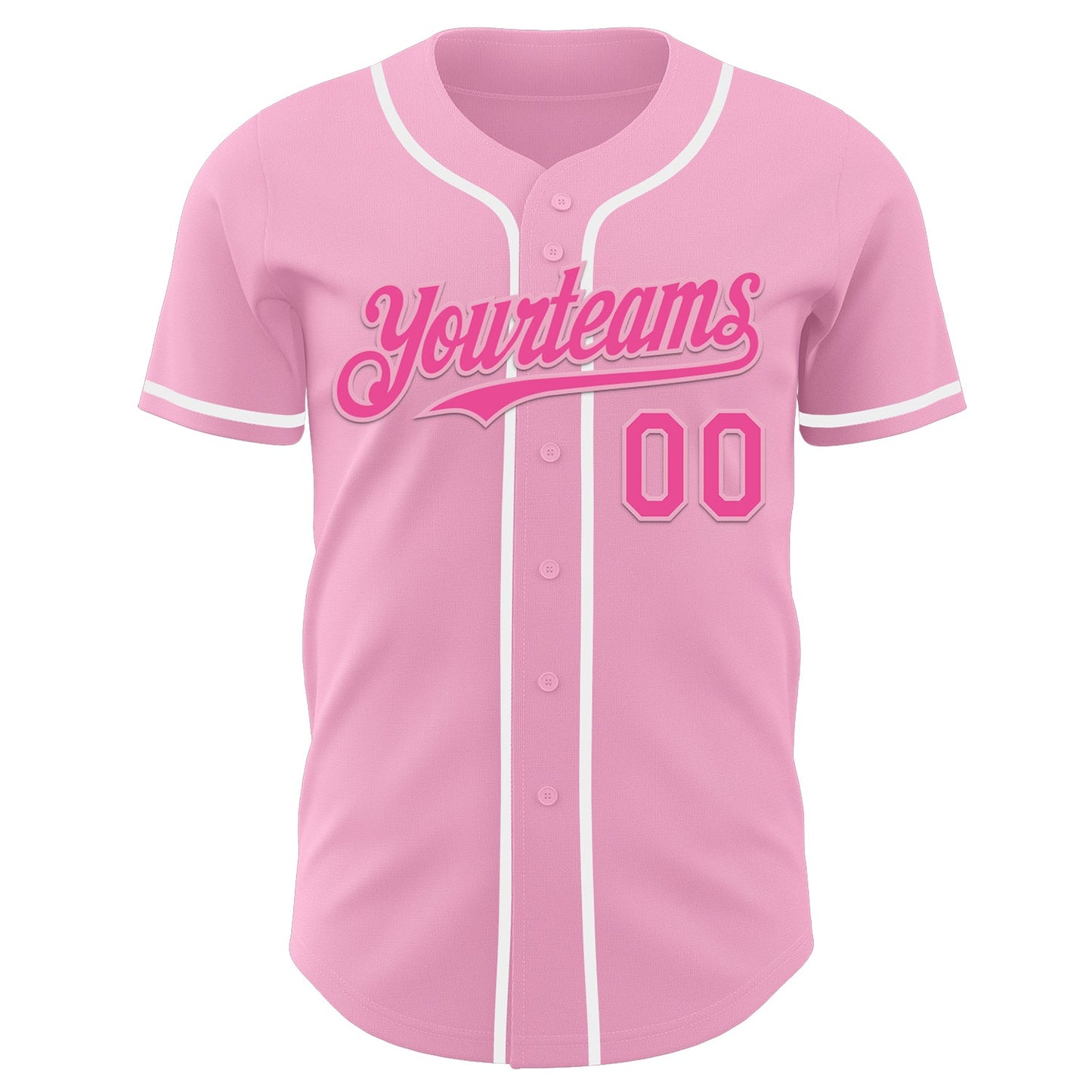 Custom Light Pink Pink-White Authentic Baseball Jersey - Sky-Custom
