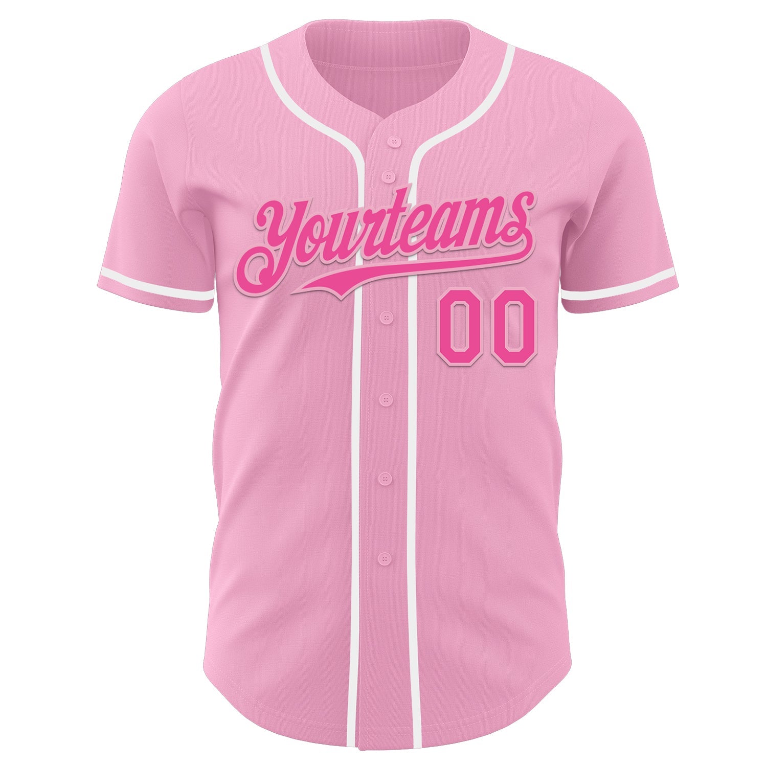 Custom Light Pink Pink-White Authentic Baseball Jersey - Sky-Custom