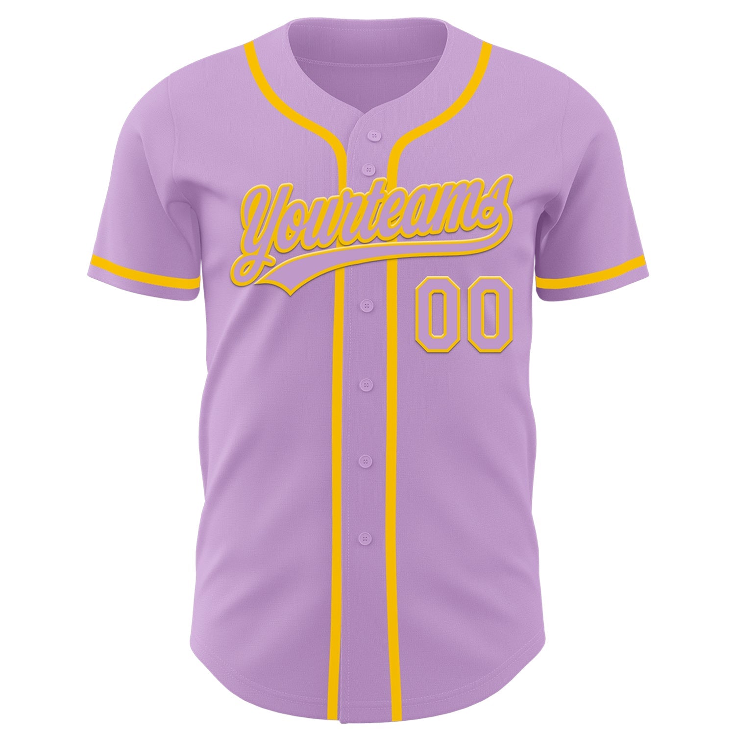 Custom Light Purple Yellow Authentic Baseball Jersey - Sky-Custom