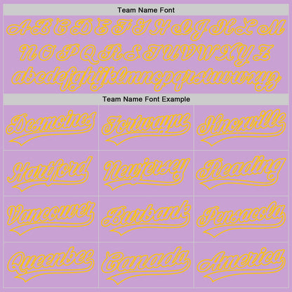 Custom Light Purple Yellow Authentic Baseball Jersey - Sky-Custom