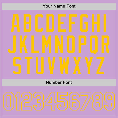 Custom Light Purple Yellow Authentic Baseball Jersey - Sky-Custom