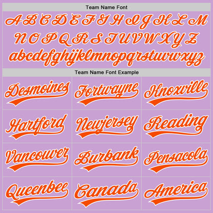 Custom Light Purple Orange-White Authentic Baseball Jersey - Sky-Custom