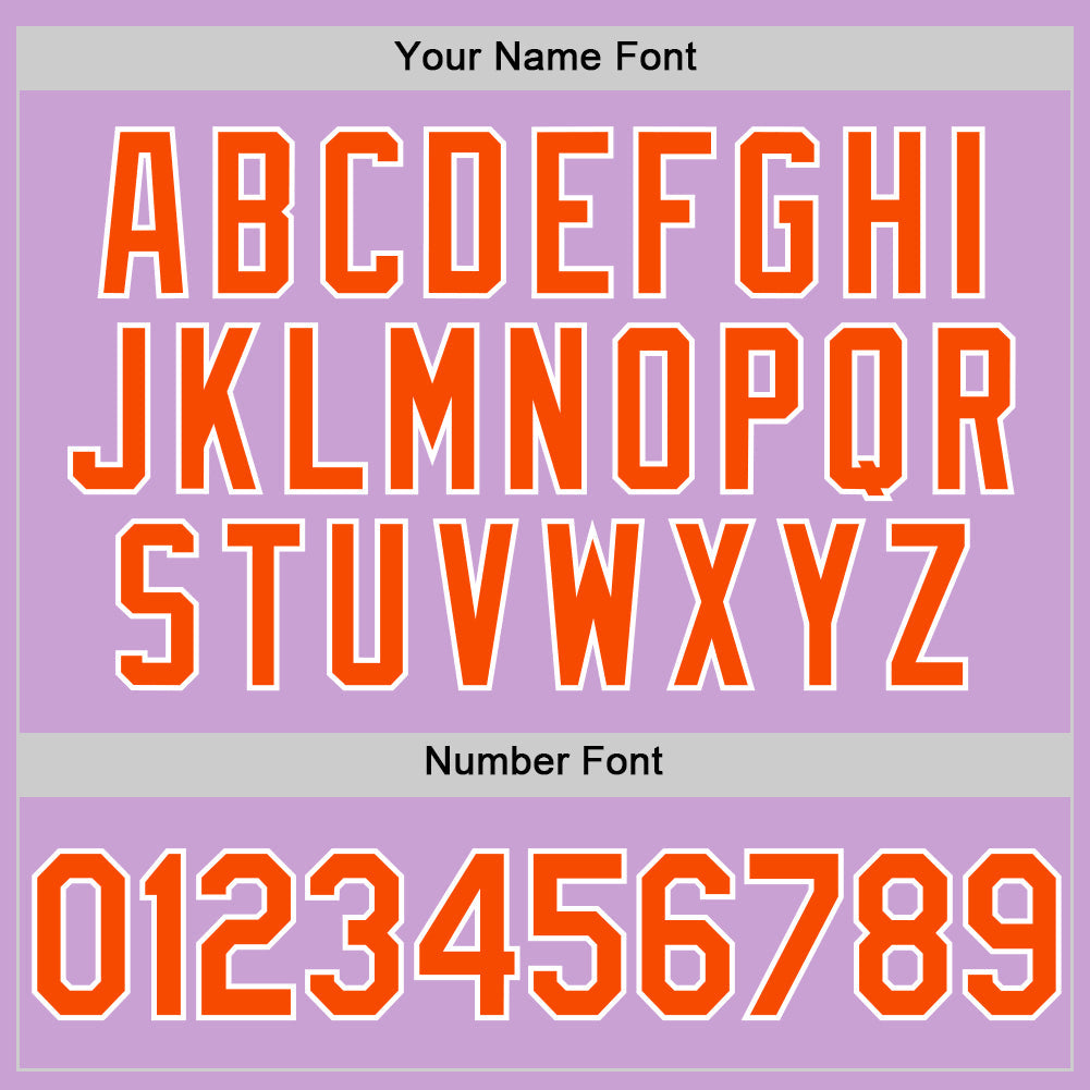Custom Light Purple Orange-White Authentic Baseball Jersey - Sky-Custom