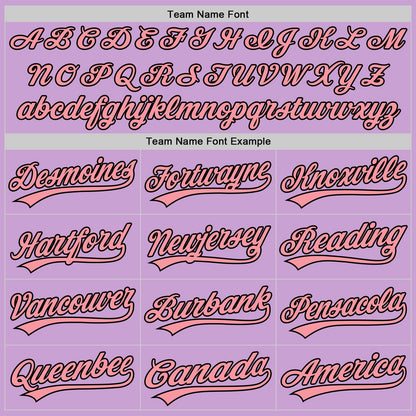 Custom Light Purple Medium Pink-Black Authentic Baseball Jersey - Sky-Custom