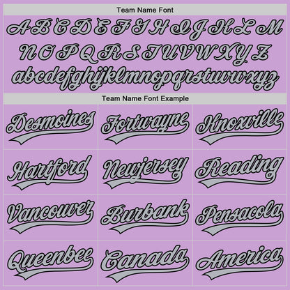 Custom Light Purple Black-Gray Authentic Baseball Jersey - Sky-Custom