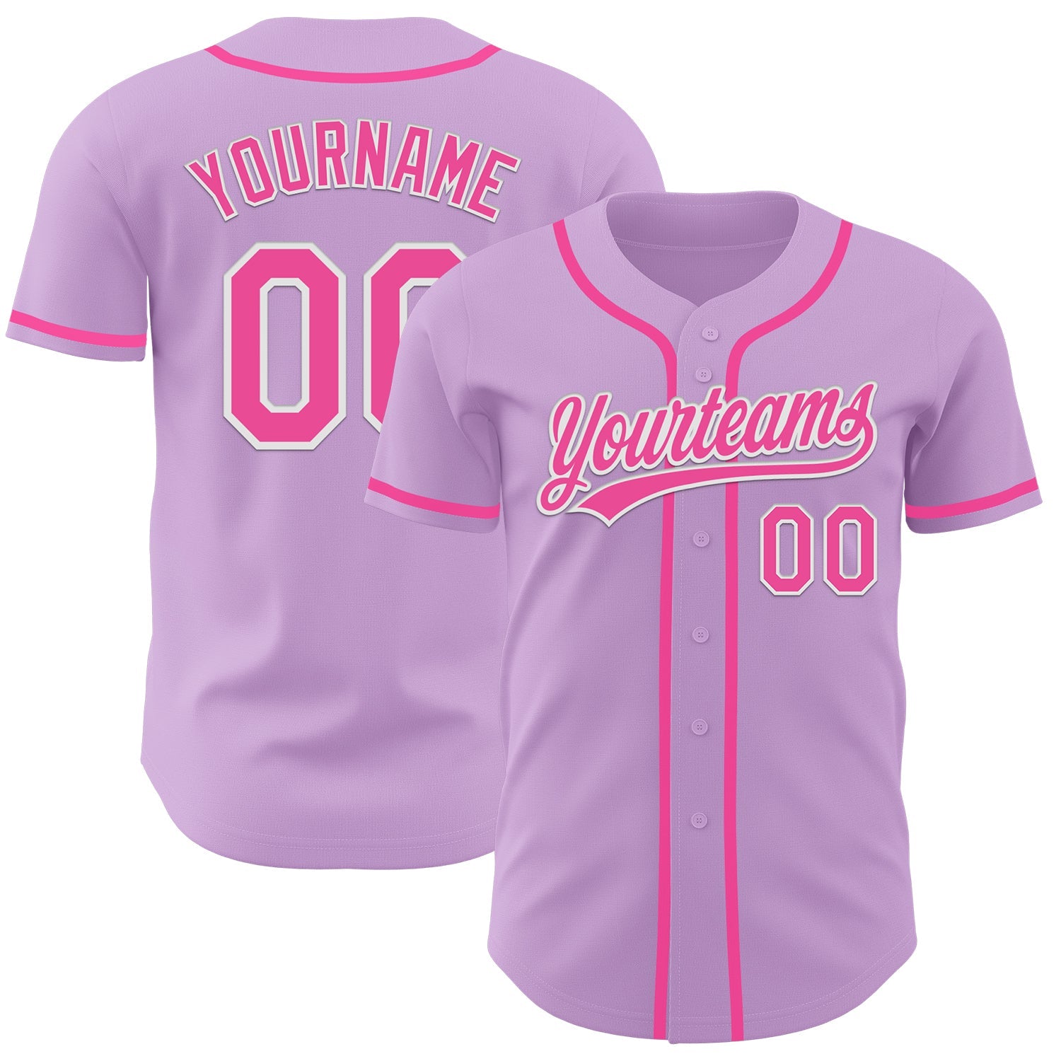 Custom Light Purple Pink-White Authentic Baseball Jersey - Sky-Custom