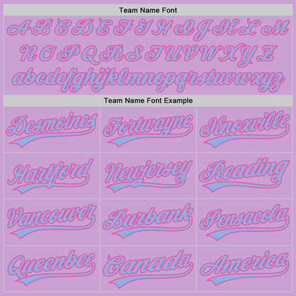 Custom Light Purple Light Blue-Pink Authentic Baseball Jersey - Sky-Custom