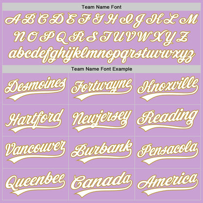 Custom Light Purple White-Old Gold Authentic Baseball Jersey - Sky-Custom