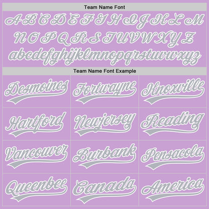 Custom Light Purple Gray-White Authentic Baseball Jersey - Sky-Custom