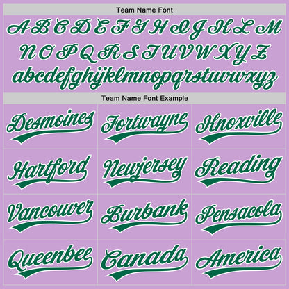 Custom Light Purple Kelly Green-White Authentic Baseball Jersey - Sky-Custom