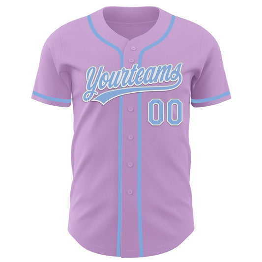 Custom Light Purple Light Blue-White Authentic Baseball Jersey - Sky-Custom