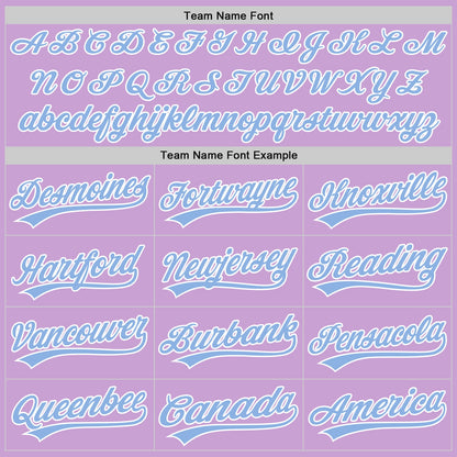 Custom Light Purple Light Blue-White Authentic Baseball Jersey - Sky-Custom