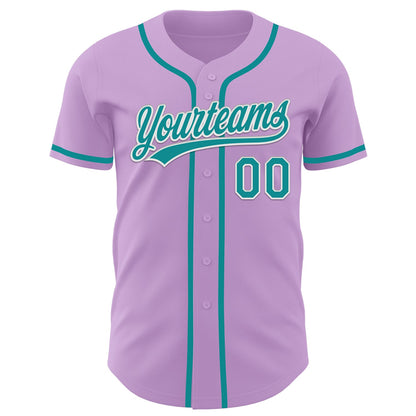 Custom Light Purple Teal-White Authentic Baseball Jersey - Sky-Custom