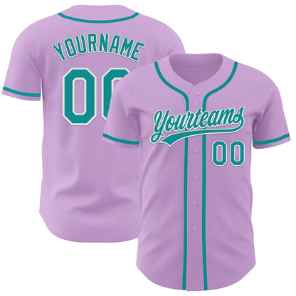 Custom Light Purple Teal-White Authentic Baseball Jersey - Sky-Custom