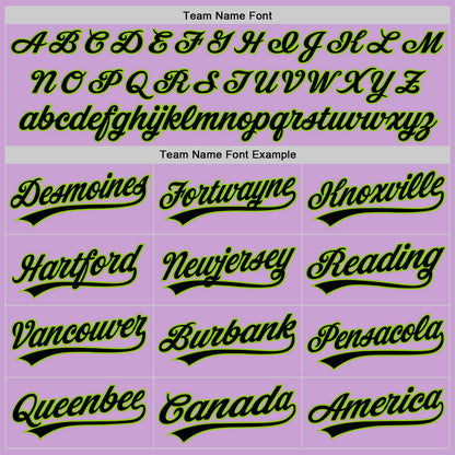 Custom Light Purple Black-Neon Green Authentic Baseball Jersey - Sky-Custom