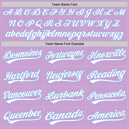 Custom Light Purple White-Light Blue Authentic Baseball Jersey - Sky-Custom