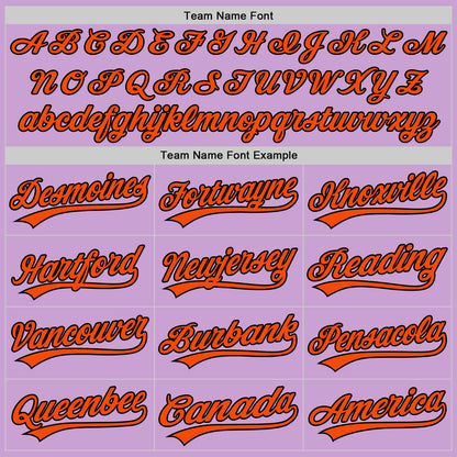 Custom Light Purple Black-Orange Authentic Baseball Jersey - Sky-Custom