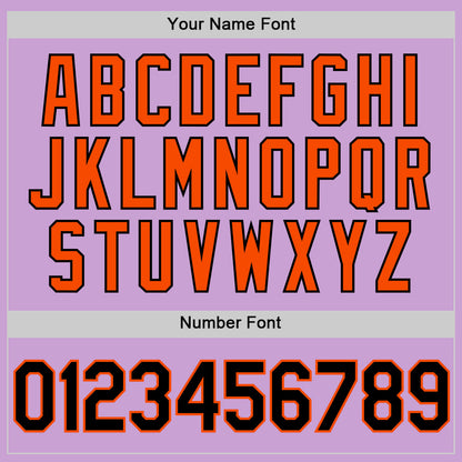 Custom Light Purple Black-Orange Authentic Baseball Jersey - Sky-Custom