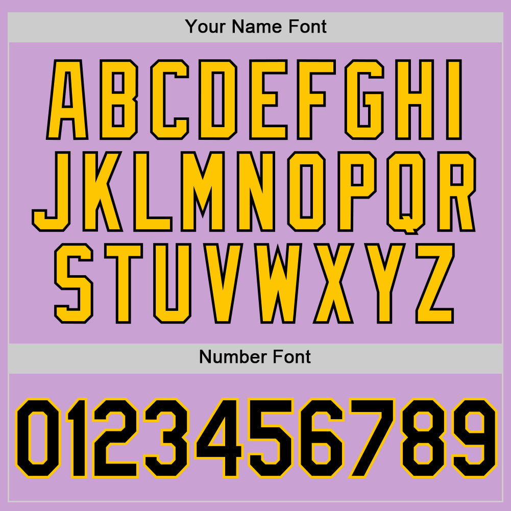 Custom Light Purple Black-Yellow Authentic Baseball Jersey - Sky-Custom