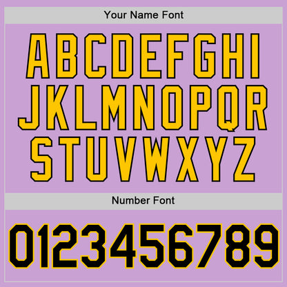 Custom Light Purple Black-Yellow Authentic Baseball Jersey - Sky-Custom