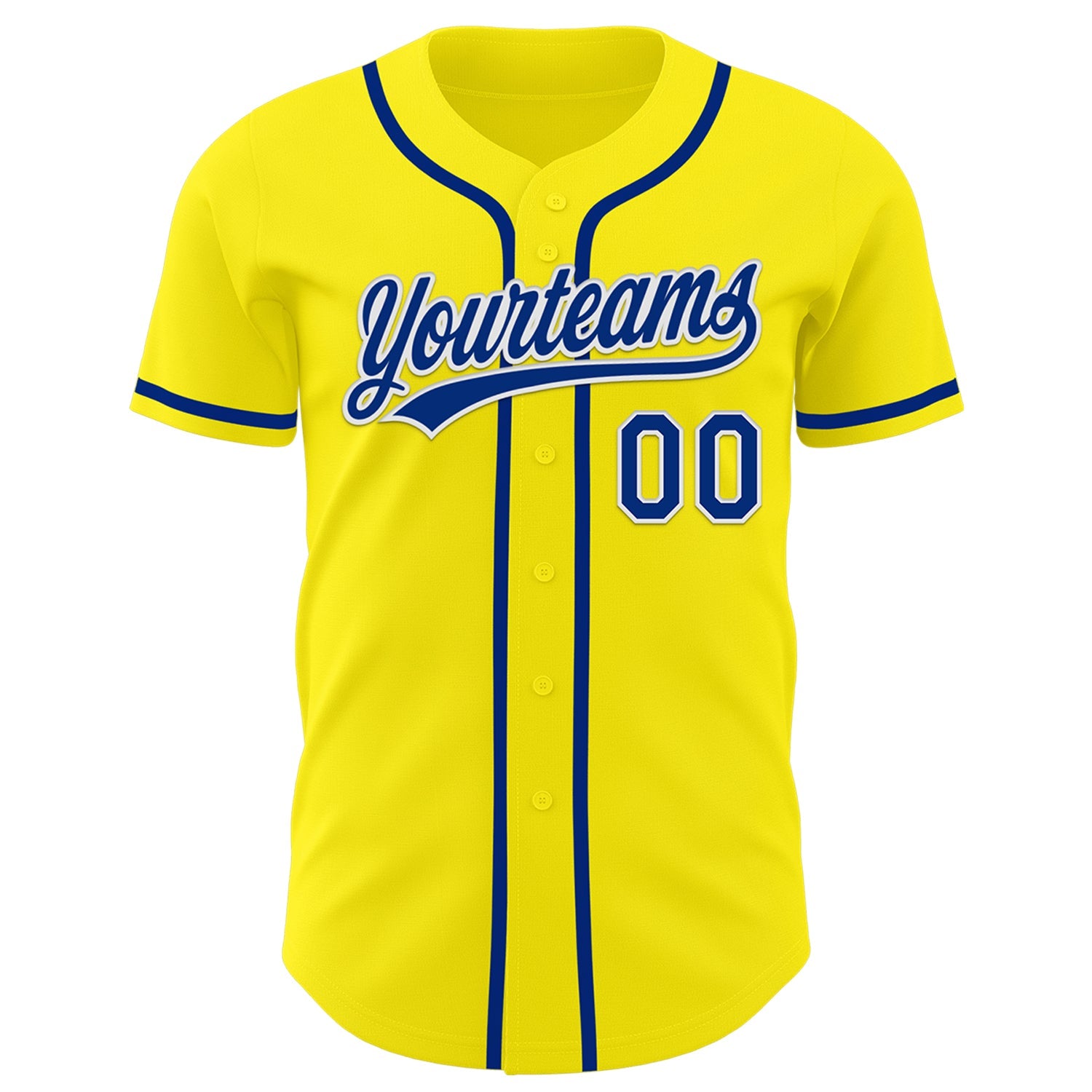 Custom Light Yellow Royal-White Authentic Baseball Jersey - Sky-Custom