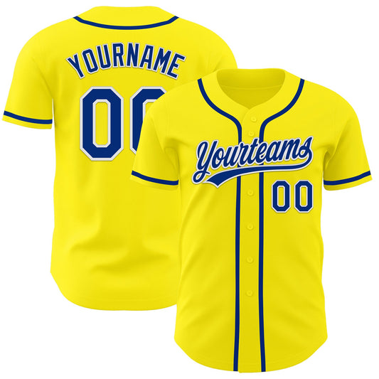 Custom Light Yellow Royal-White Authentic Baseball Jersey - Sky-Custom