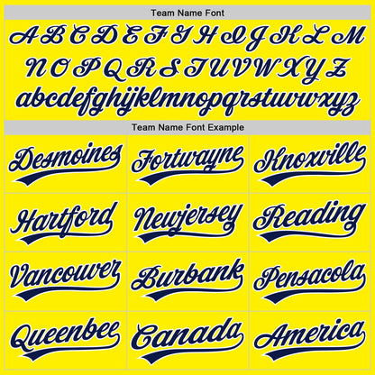 Custom Light Yellow Navy-White Authentic Baseball Jersey - Sky-Custom