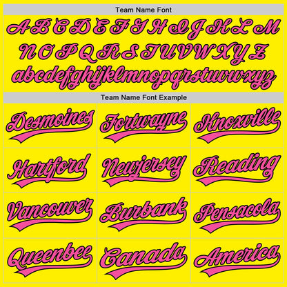 Custom Light Yellow Pink-Black Authentic Baseball Jersey - Sky-Custom