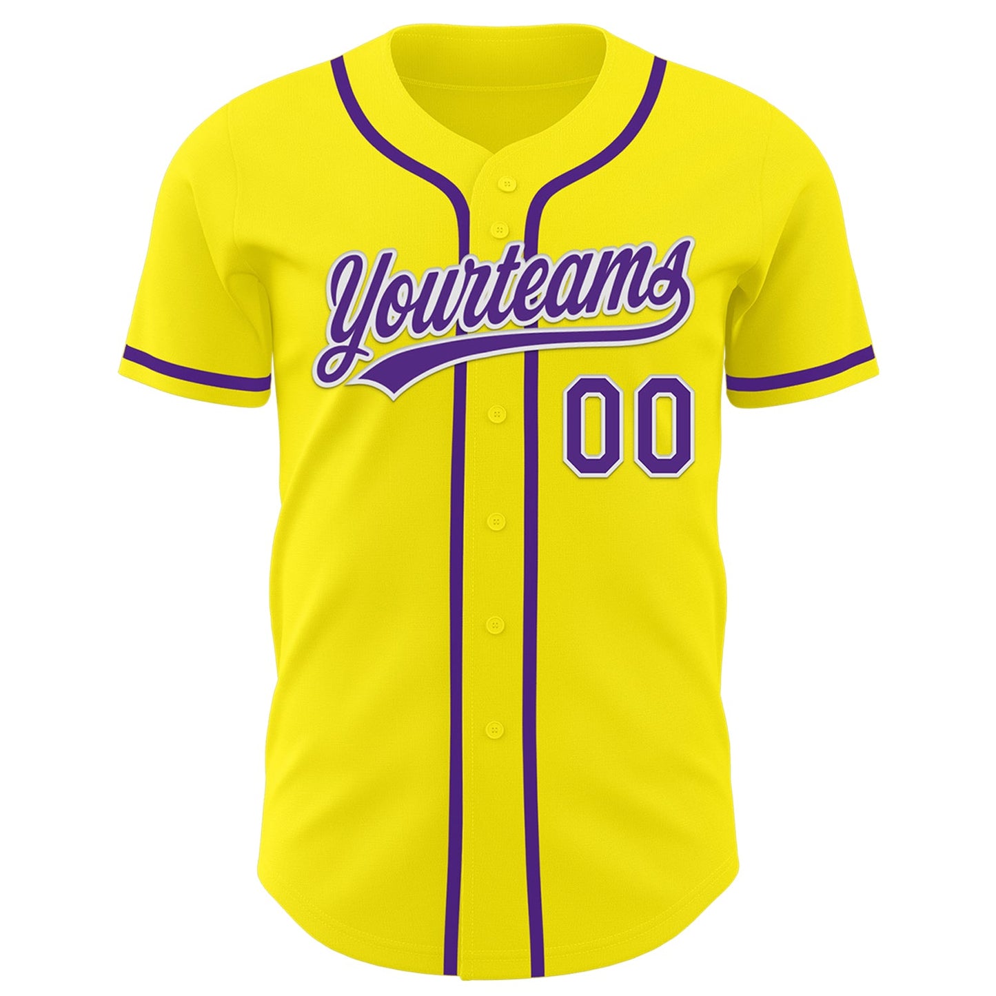 Custom Light Yellow Purple-White Authentic Baseball Jersey - Sky-Custom