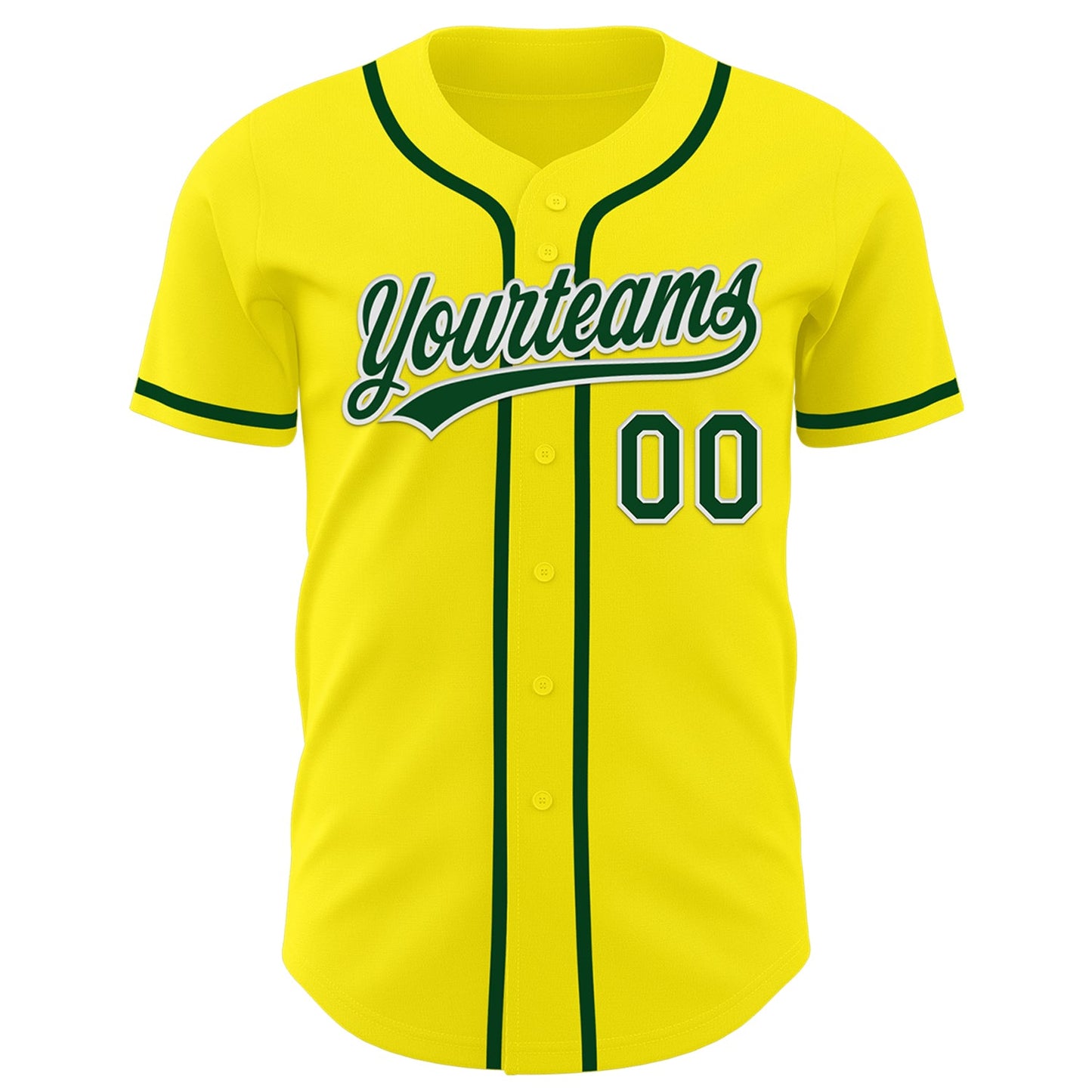 Custom Light Yellow Green-White Authentic Baseball Jersey - Sky-Custom