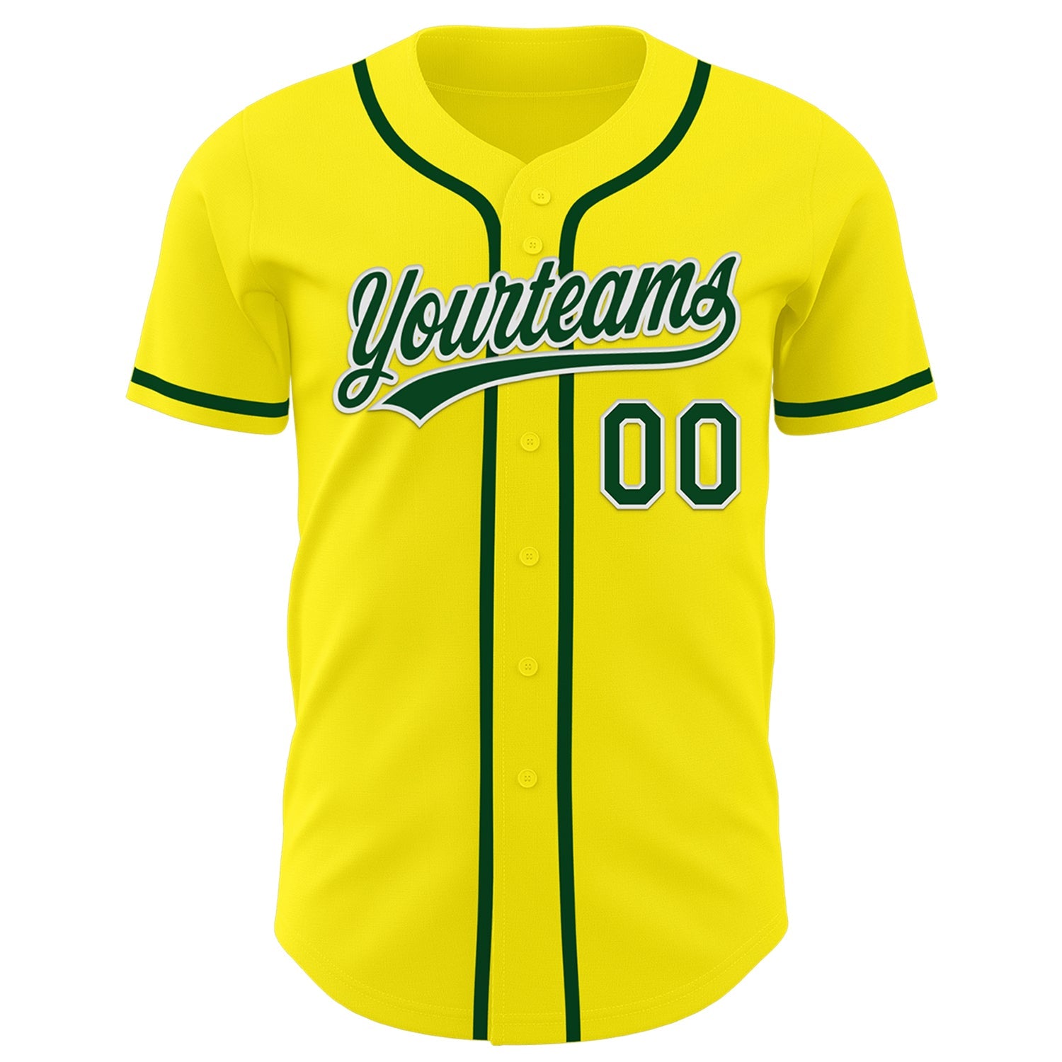 Custom Light Yellow Green-White Authentic Baseball Jersey - Sky-Custom