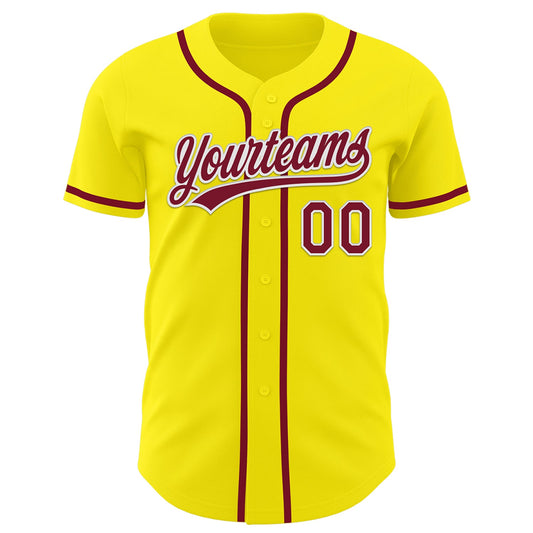 Custom Light Yellow Crimson-White Authentic Baseball Jersey - Sky-Custom