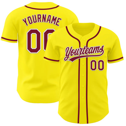 Custom Light Yellow Crimson-White Authentic Baseball Jersey - Sky-Custom