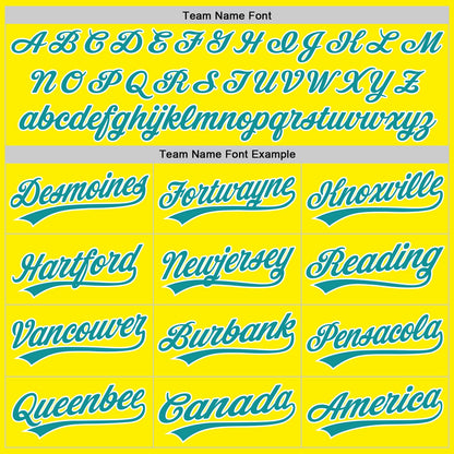 Custom Light Yellow Teal-White Authentic Baseball Jersey - Sky-Custom