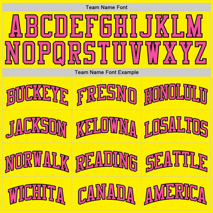 Custom Light Yellow Pink-Black Authentic Basketball Jersey - Sky-Custom