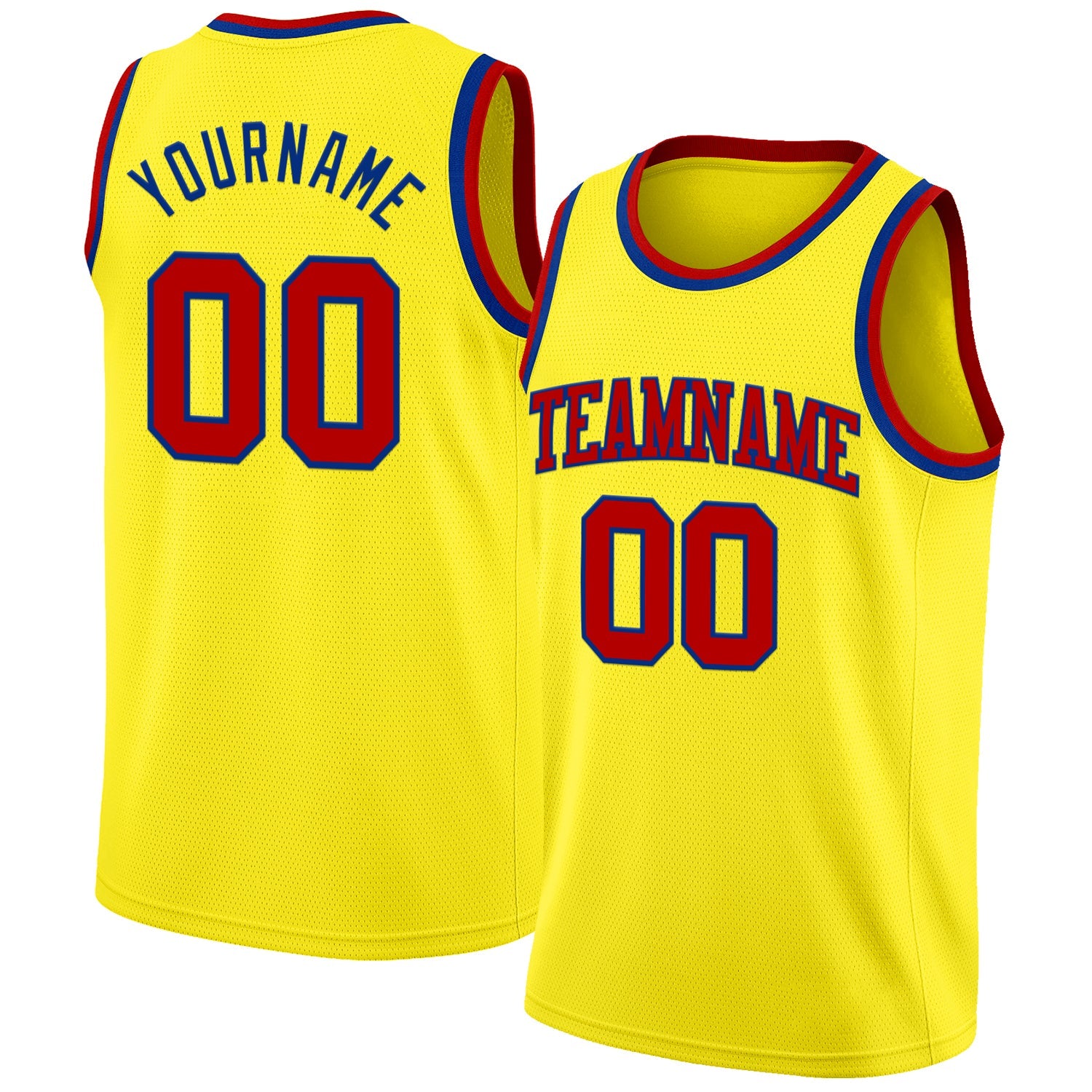 Custom Light Yellow Red-Royal Authentic Basketball Jersey - Sky-Custom