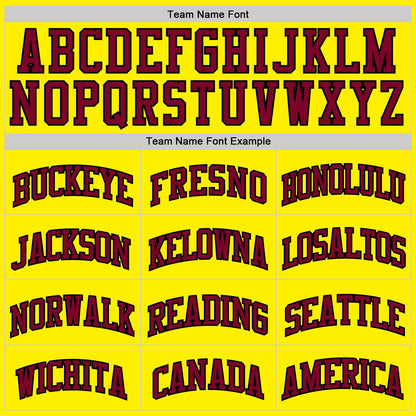 Custom Light Yellow Maroon-Black Authentic Basketball Jersey - Sky-Custom