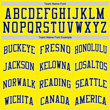 Custom Light Yellow Navy-White Authentic Basketball Jersey - Sky-Custom