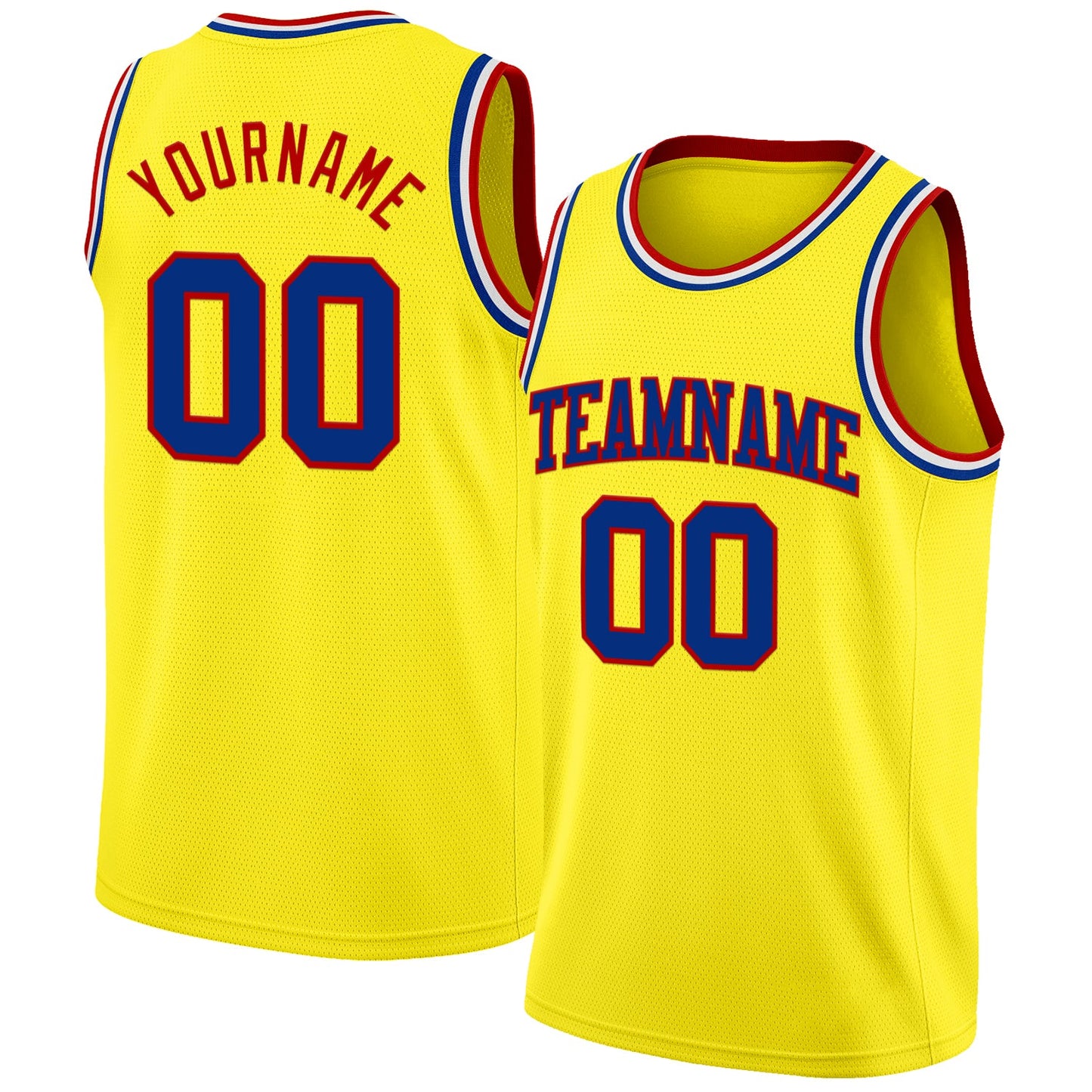 Custom Light Yellow Royal Red-White Authentic Basketball Jersey - Sky-Custom