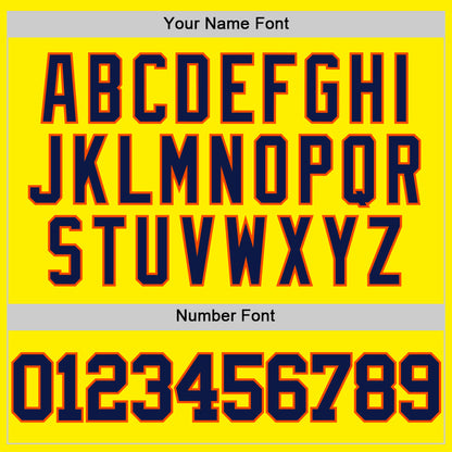 Custom Light Yellow Navy-Orange Authentic Basketball Jersey - Sky-Custom