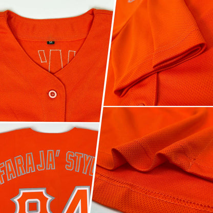 Custom Orange Orange-Gray Authentic Baseball Jersey - Sky-Custom