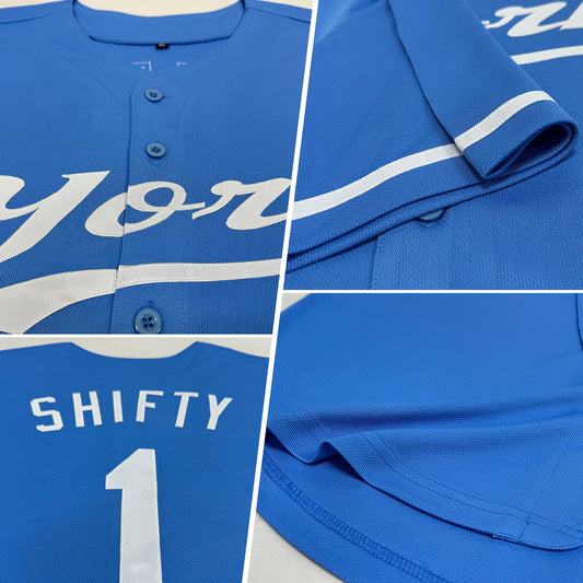 Custom Light Blue White Authentic Baseball Jersey - Sky-Custom