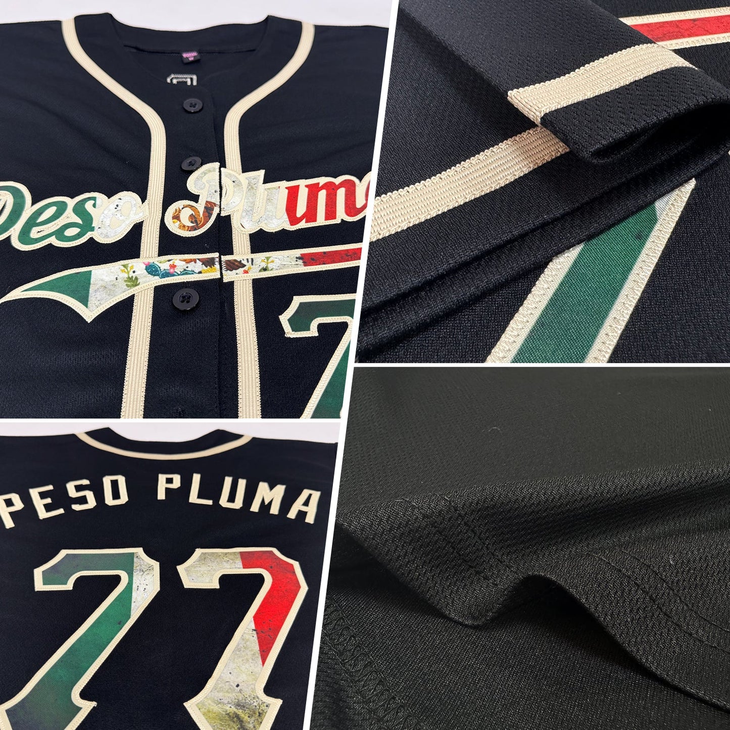 Custom Black Vintage Mexican Flag-City Cream Authentic Baseball Jersey - Sky-Custom