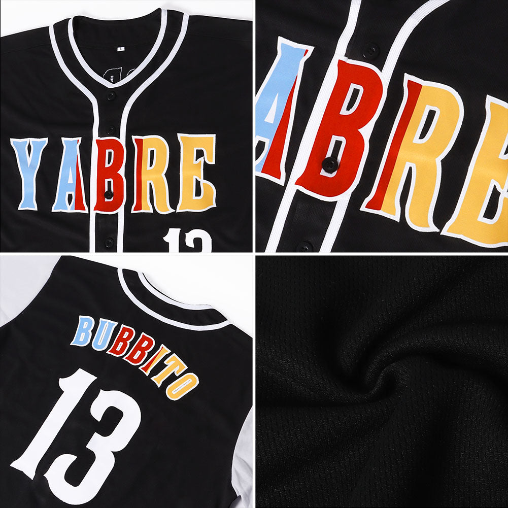 Custom Black White-Gold Authentic Two Tone Baseball Jersey - Sky-Custom