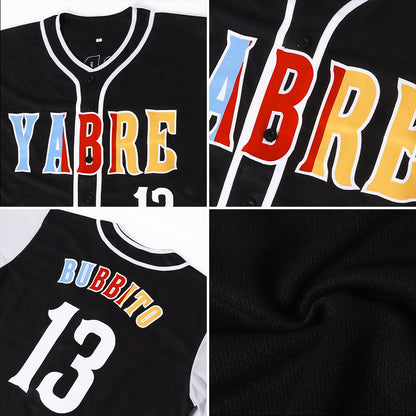 Custom Black White-Gold Authentic Two Tone Baseball Jersey - Sky-Custom