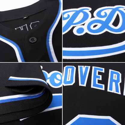 Custom Black Royal-White Authentic Baseball Jersey - Sky-Custom