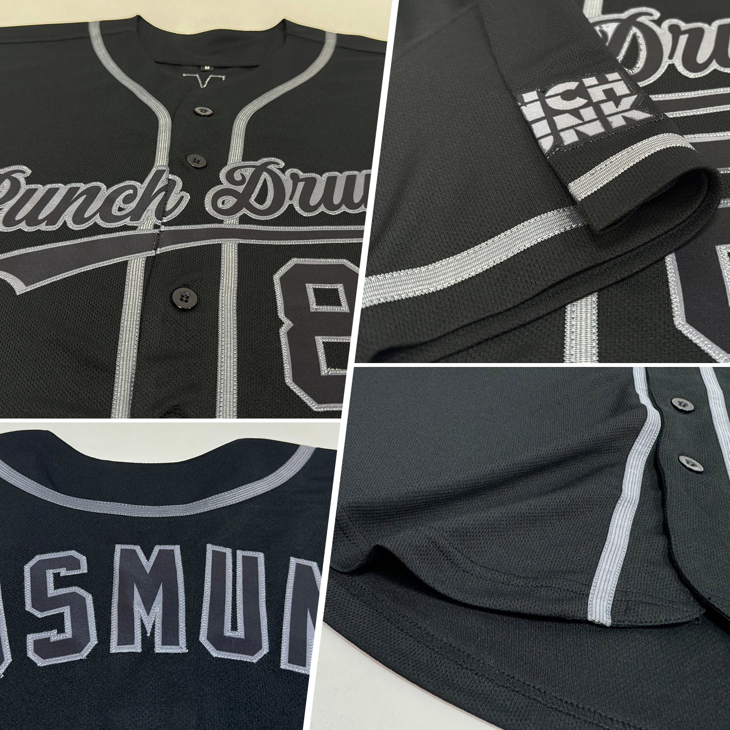 Custom Black Black-Steel Gray Authentic Baseball Jersey - Sky-Custom