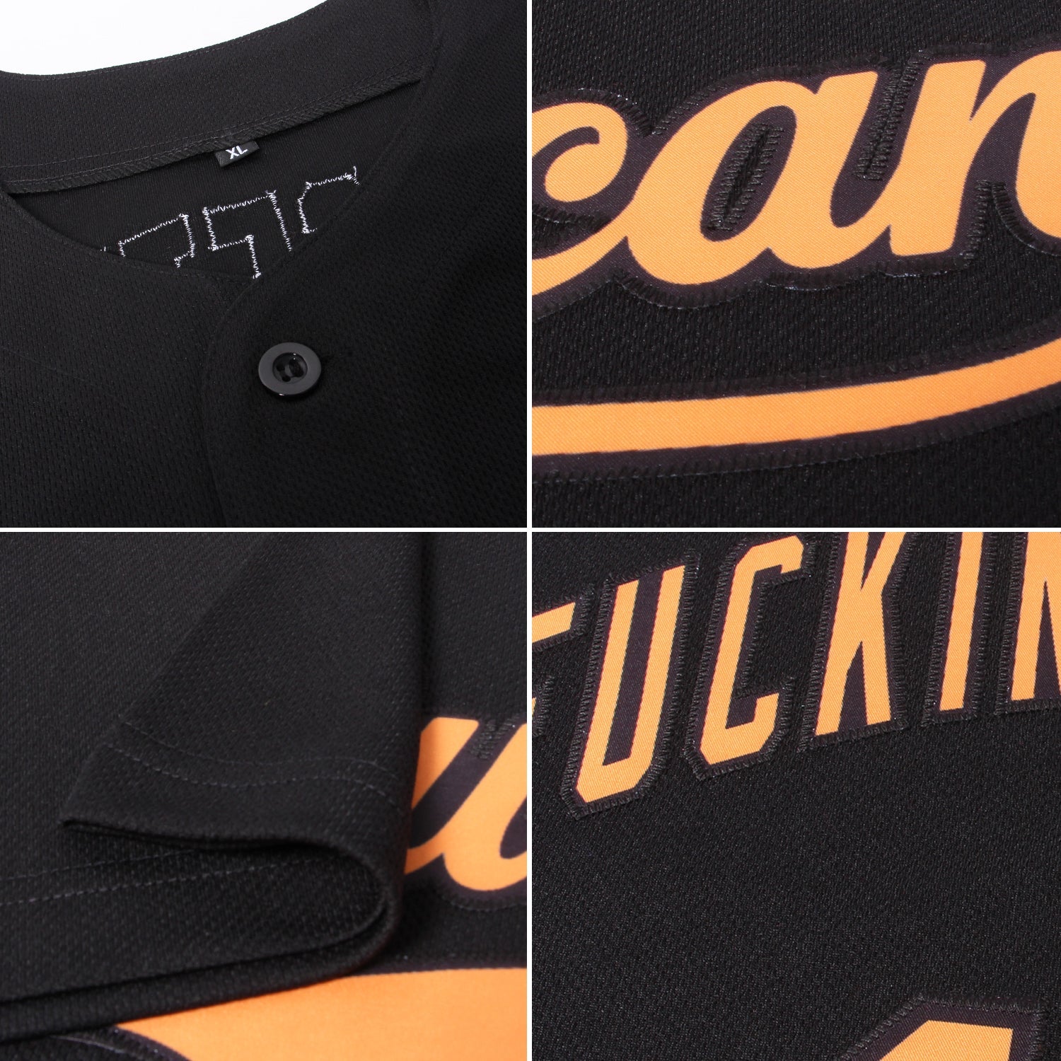 Custom Black Bay Orange Authentic Baseball Jersey - Sky-Custom