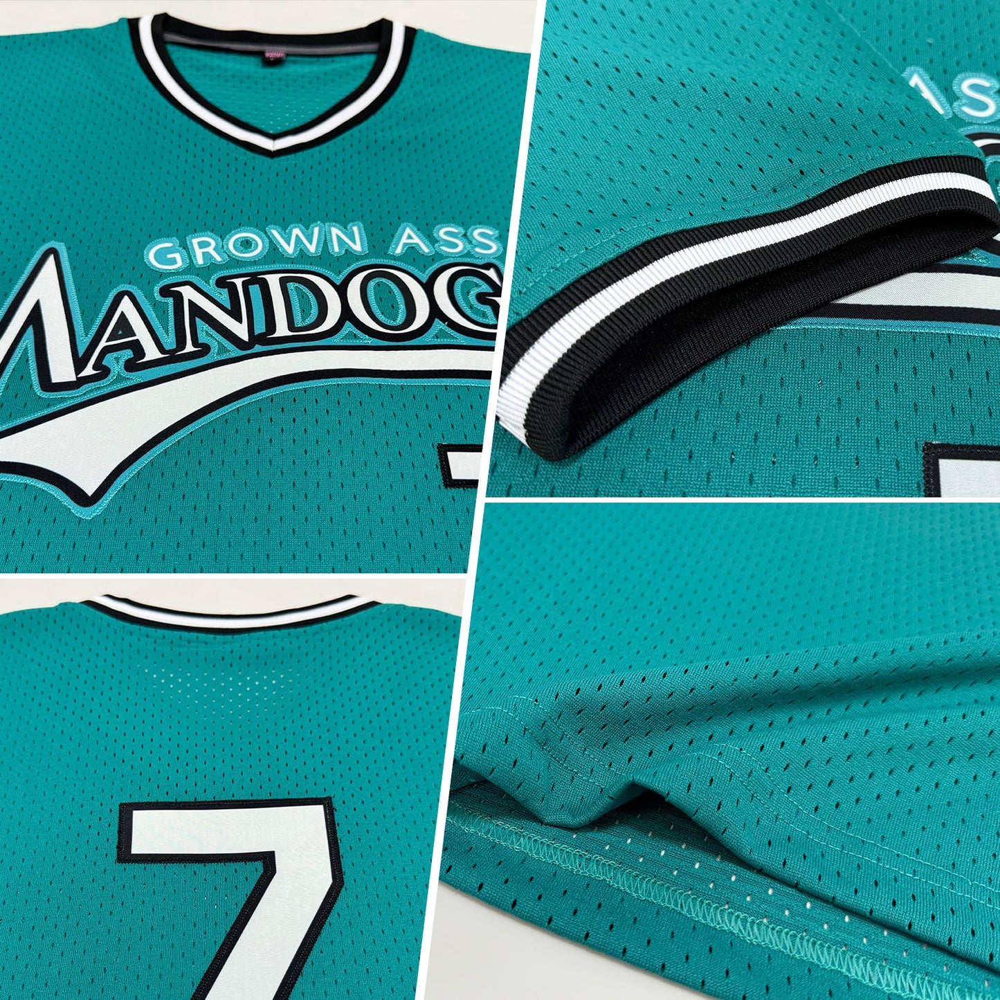 Custom Teal White-Black Authentic Throwback Baseball Jersey - Sky-Custom