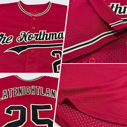 Custom Maroon Black-City Cream Mesh Authentic Throwback Baseball Jersey - Sky-Custom